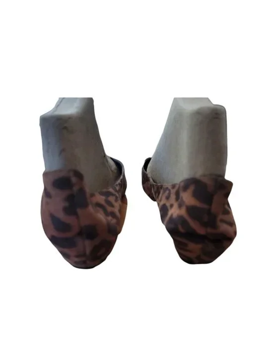 Merona Leopard Print Flats Pointed Toe Womens Shoes Size 7.5 Brown & Black - Picture 4 of 5